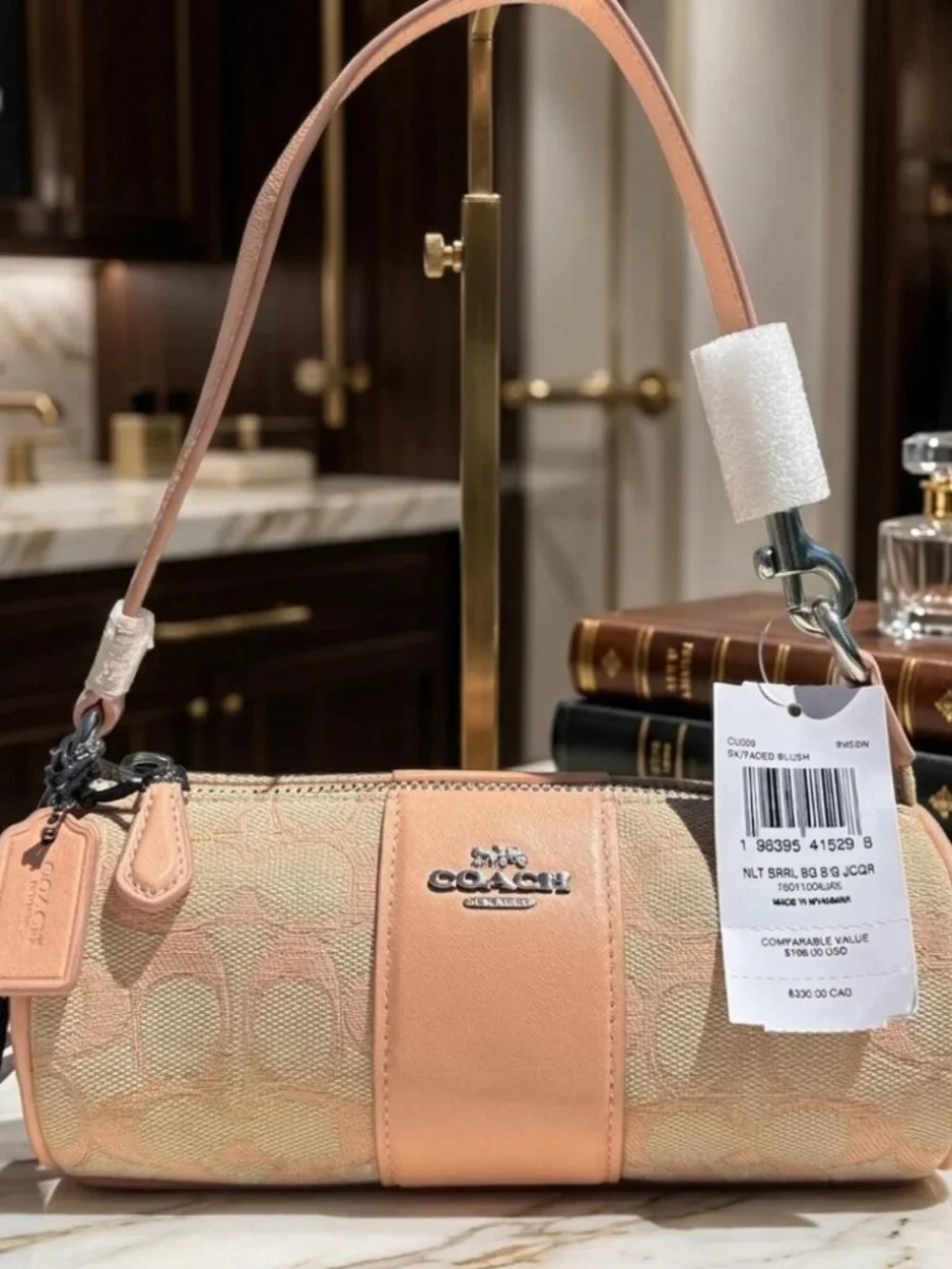 COACH Nolita Barrel Bag In Signature Jacquard Faded Blush